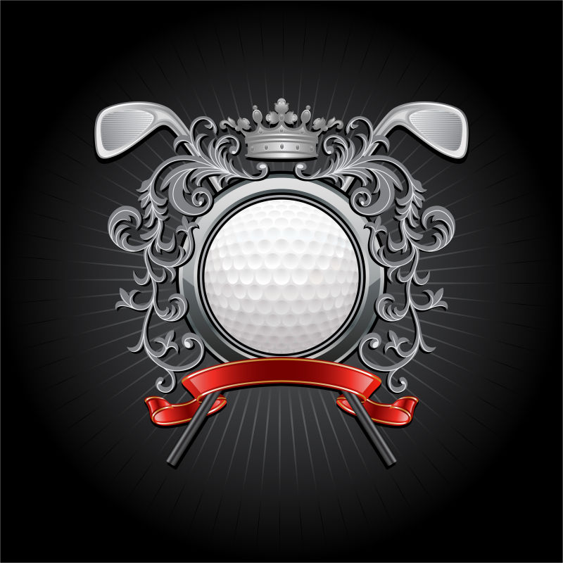 矢量现代高尔夫球的徽章设计