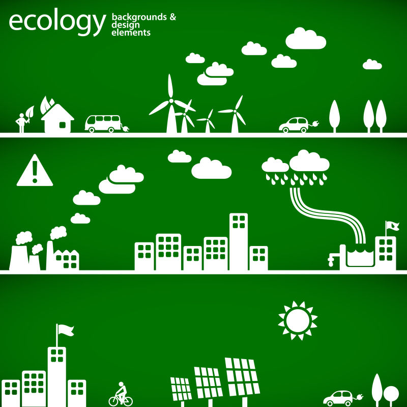 创意生态矢量环保主题的海报