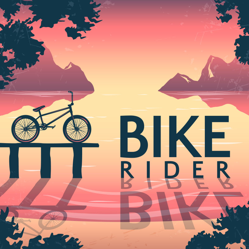 矢量的自行车宣传海报插画