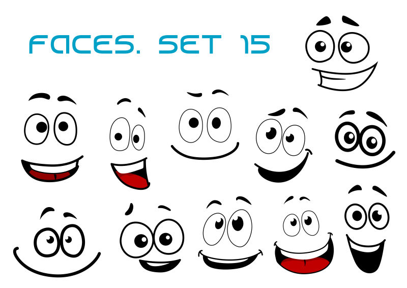 矢量快乐的表情插图设计