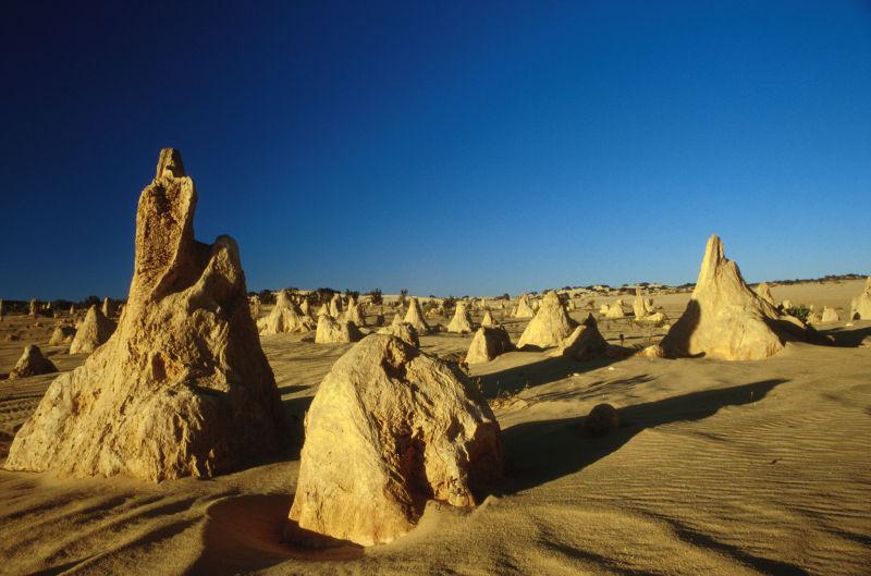 澳大利亚西澳大利亚南邦国家公园尖峰石阵沙漠月景