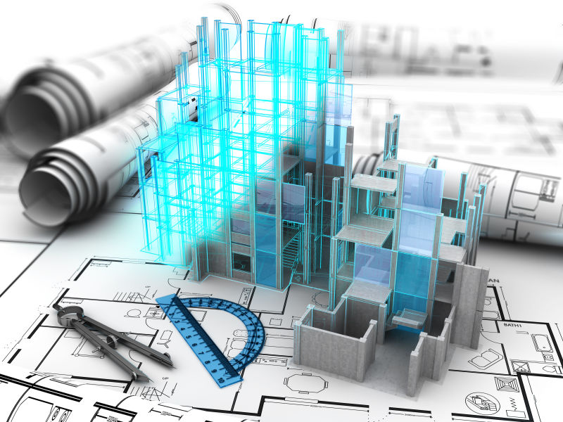 建筑工程房屋模型与设计蓝图