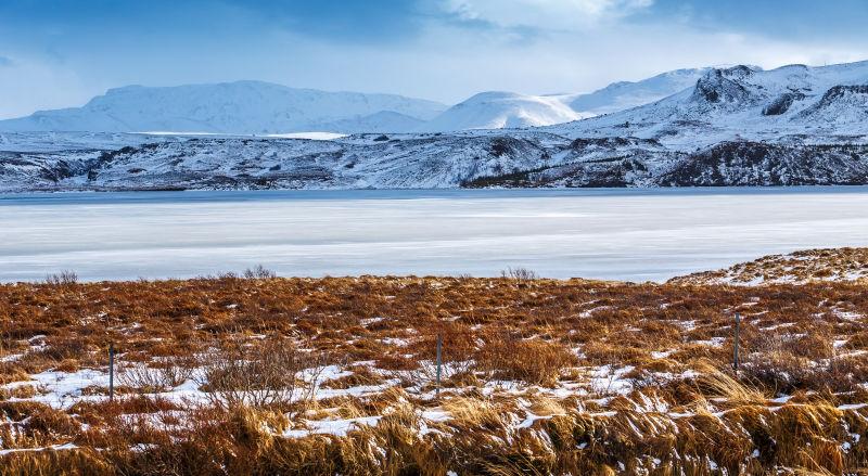 美丽的冬季冰岛景观