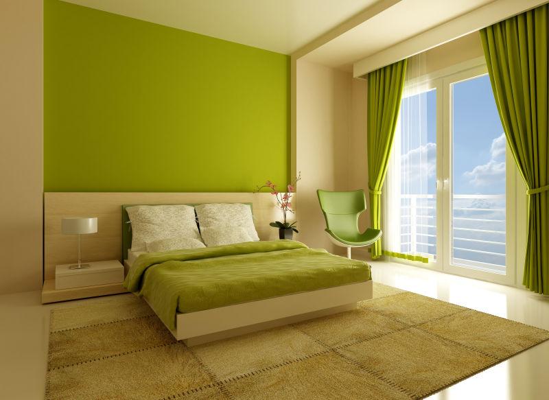 绿色主题的卧室