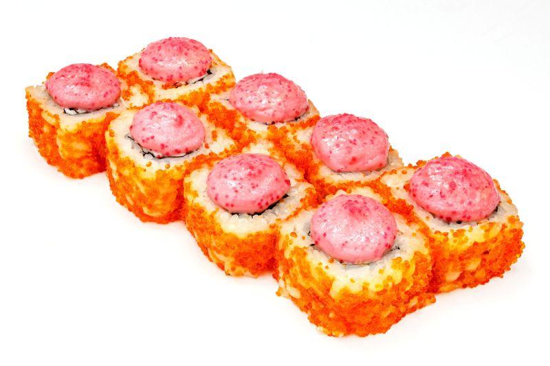 红粉色海鲜寿司