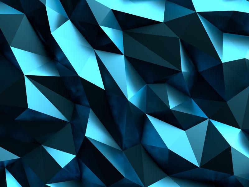 蓝色的不规则三角形立体背景图案