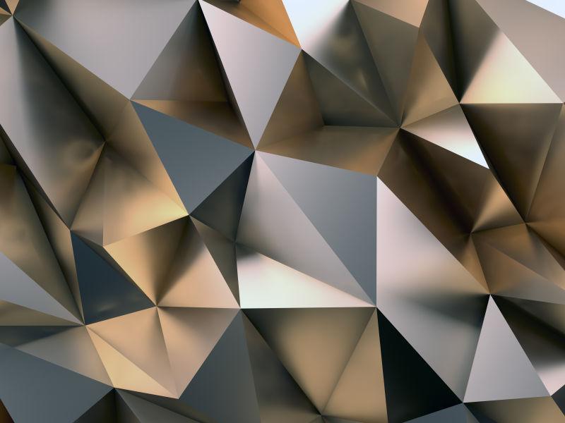 金属色不规则三角形立体背景图案