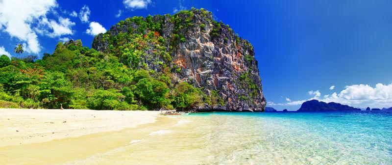 菲律宾爱妮岛上美丽的海滩美景