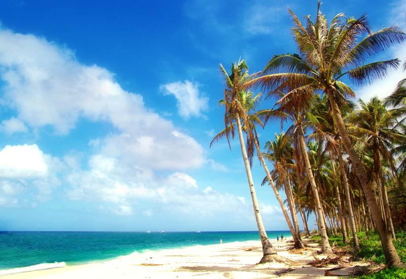 阳光下美丽的毛里求斯岛