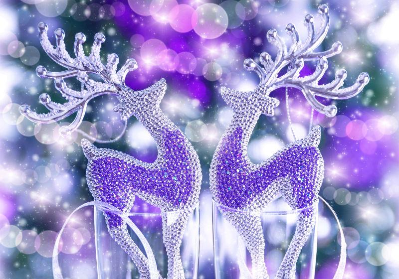 圣诞玻璃驯鹿装饰