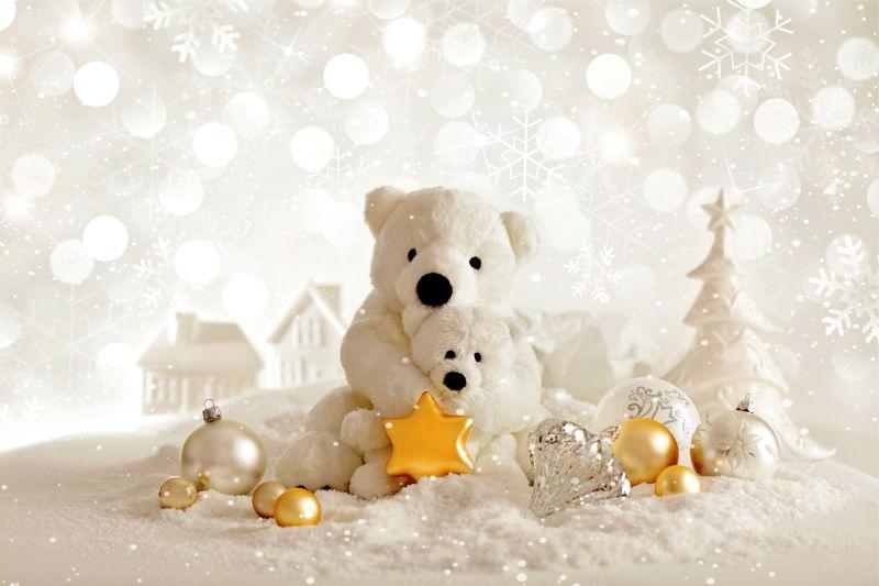 泰迪熊的圣诞背景