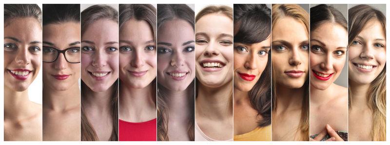 十个美女微笑表情照片