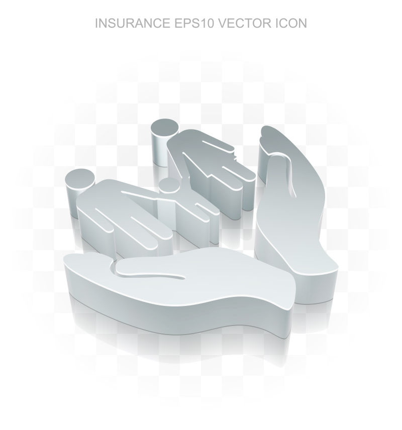保险概念的矢量立体图标设计