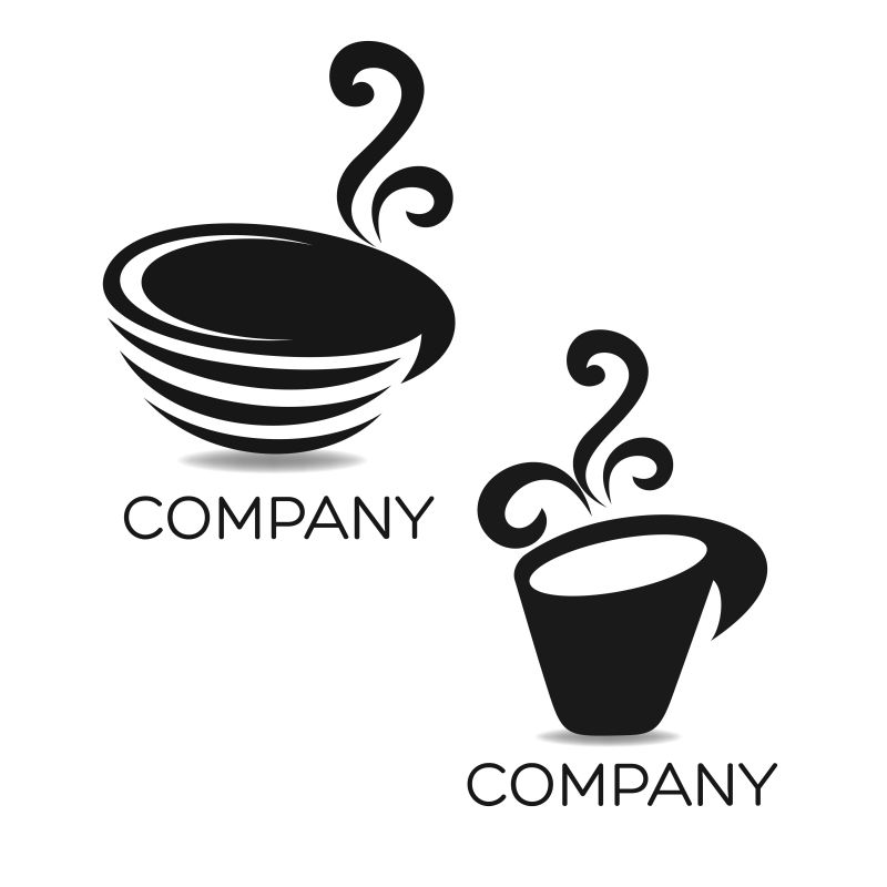 矢量的圆形咖啡杯图标设计