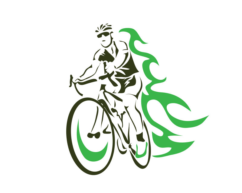 自行车运动员矢量插图设计