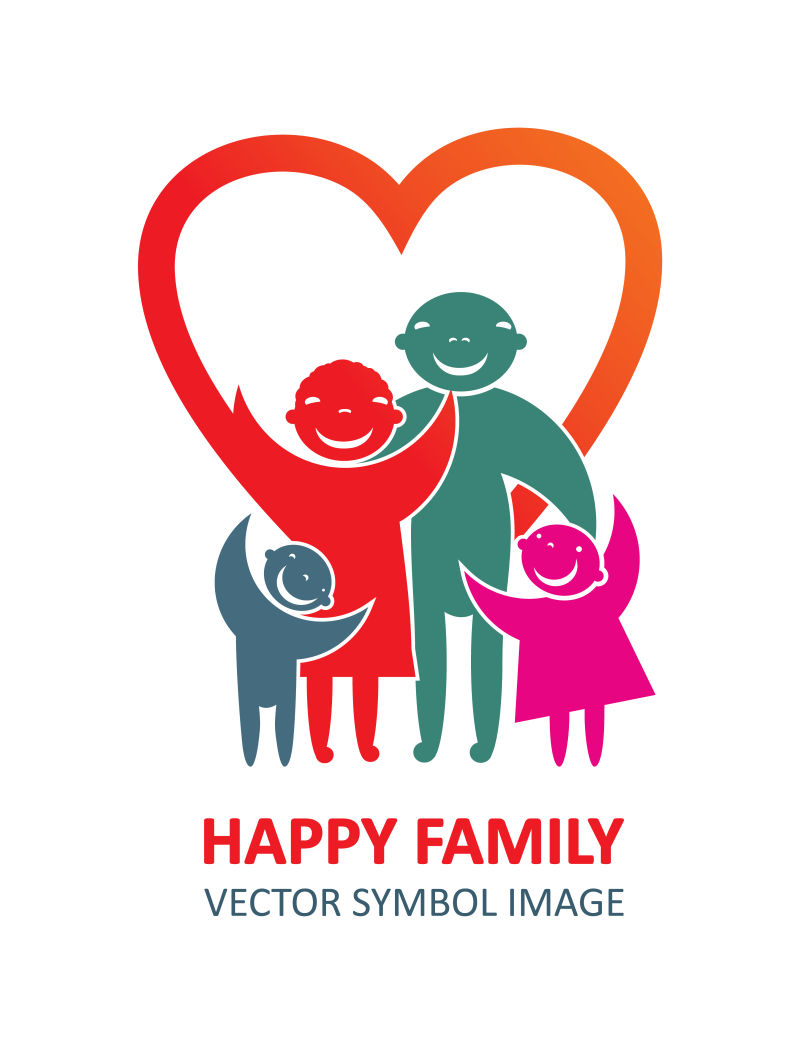 创意矢量快乐的家庭图标设计