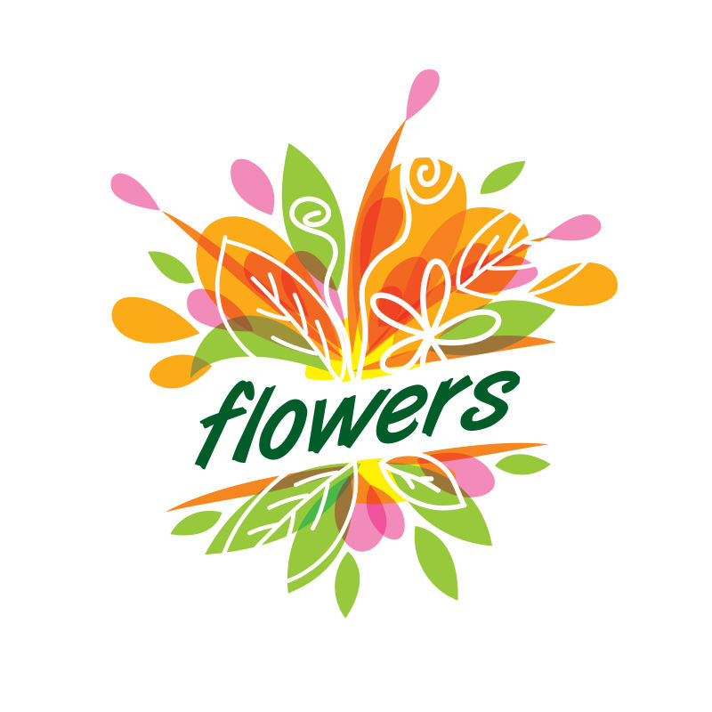 创意花卉矢量标志设计