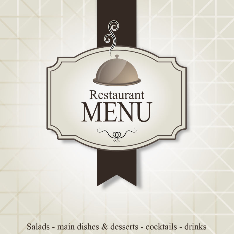 菜单上的矢量餐厅标识设计