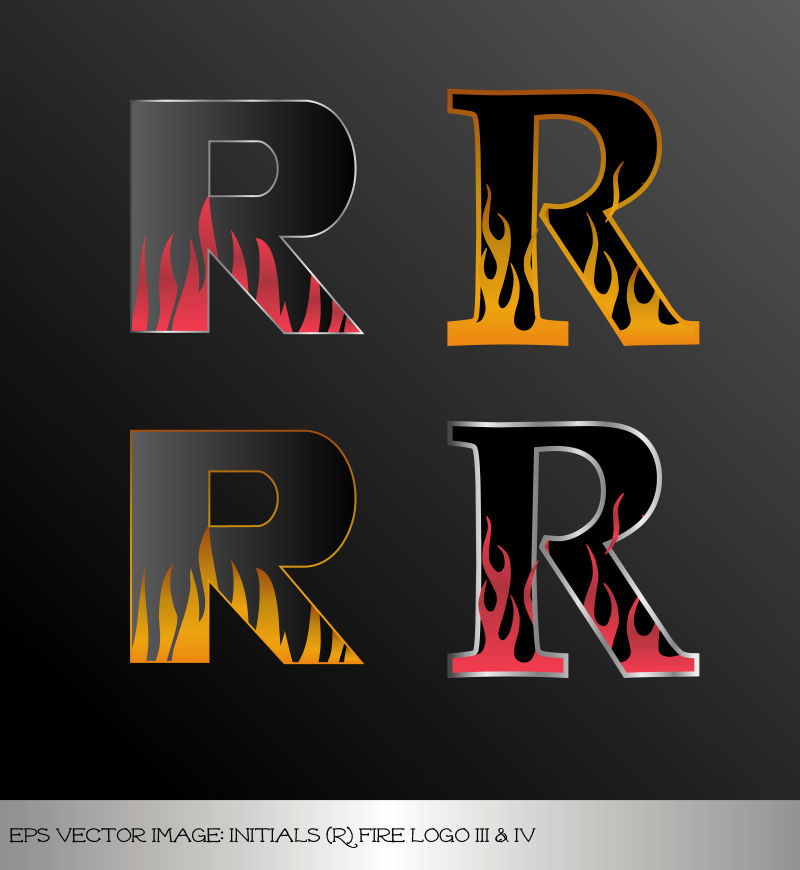 字母R矢量插图设计