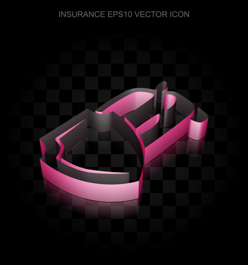 汽车和盾牌形状的3D霓虹灯发光材质矢量商标设计