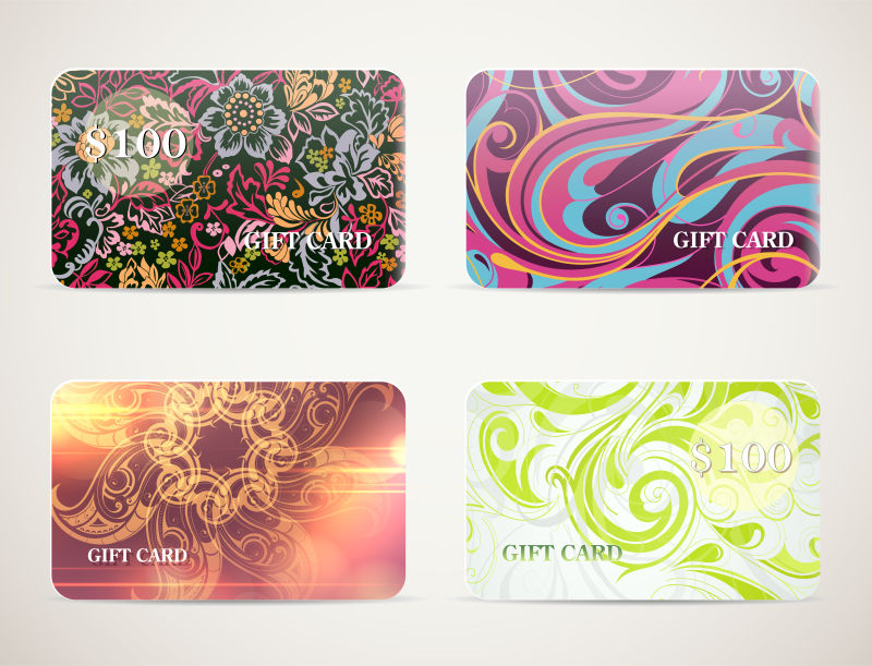 矢量现代线条的优惠礼品卡设计模板