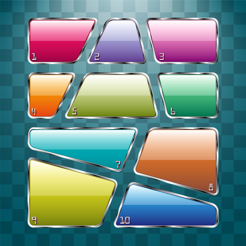 矢量彩色形状的玻璃设计模板元素
