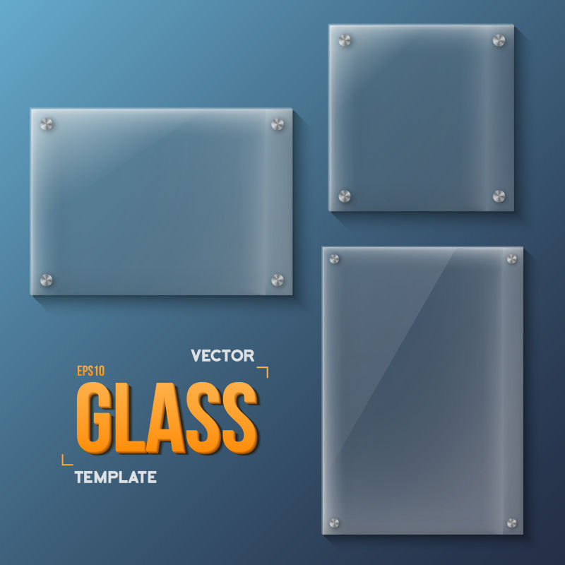 矢量玻璃板的设计模板元素