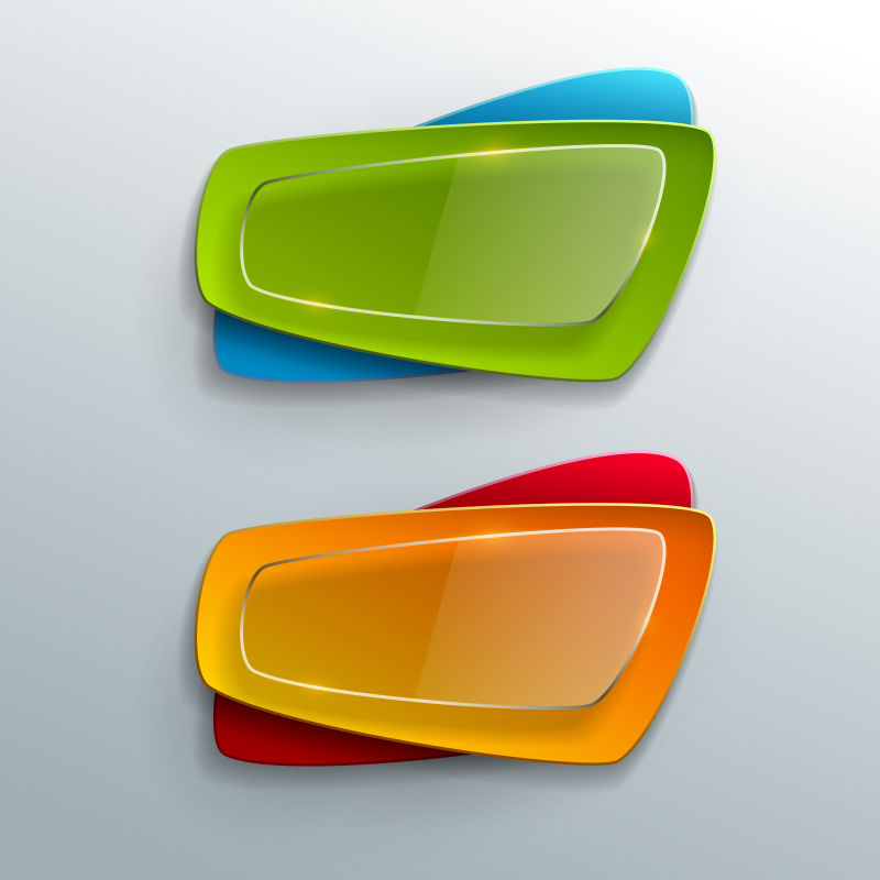 创意矢量彩色玻璃元素的设计模板