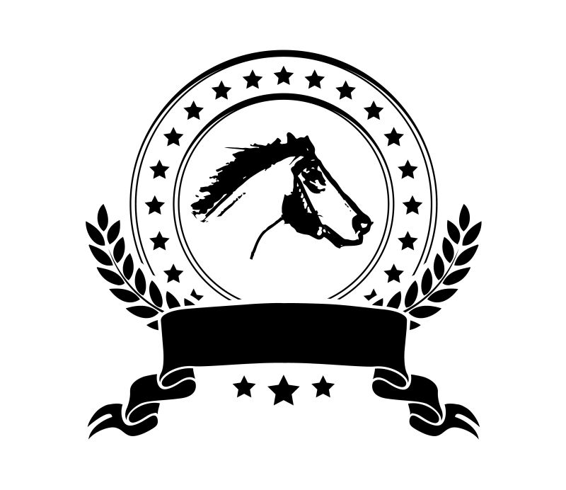 单色矢量马的标志设计