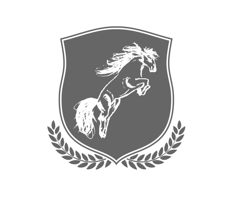 手绘马的图形的创意矢量标志设计
