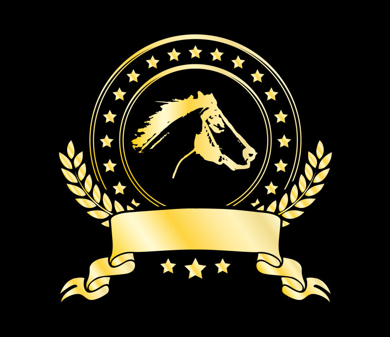 矢量金色创意马的标志设计