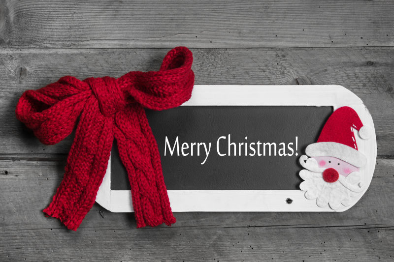 木板上的圣诞祝福贺卡