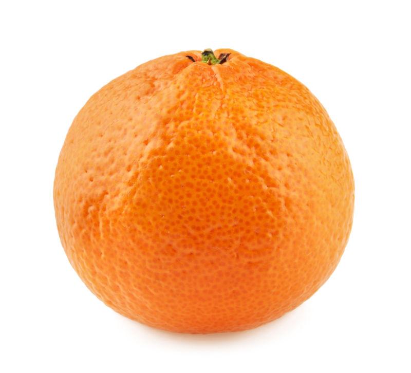 白色背景下的柑橘果实