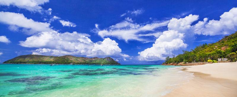 热带海滩塞舌尔岛美景