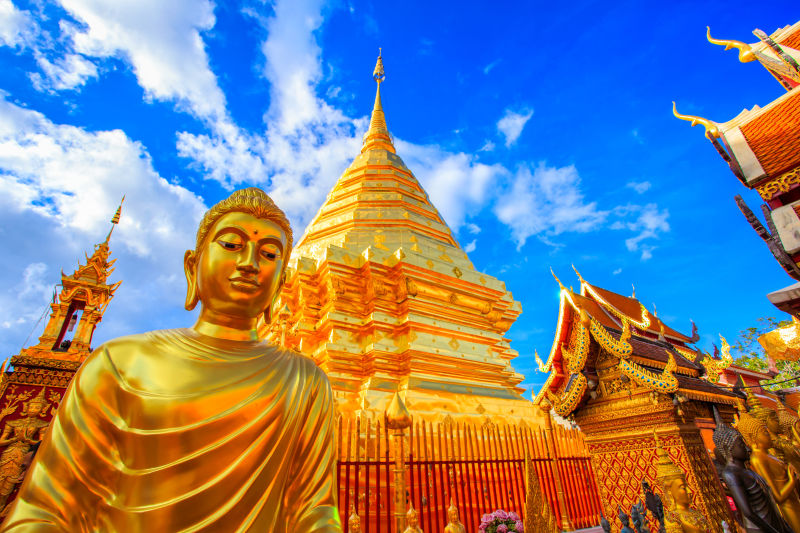 泰国清迈寺庙建筑旅游景点