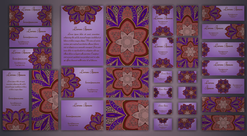 紫色曼荼罗装饰设计矢量背景