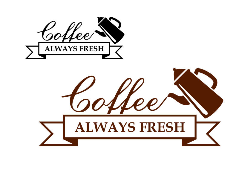 矢量创意新鲜咖啡标志设计