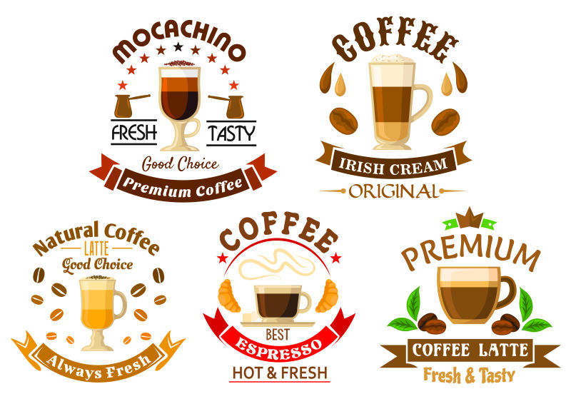 矢量创意各类咖啡标志设计