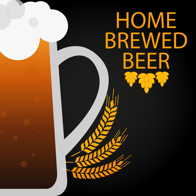 创意矢量啤酒背景的标志设计