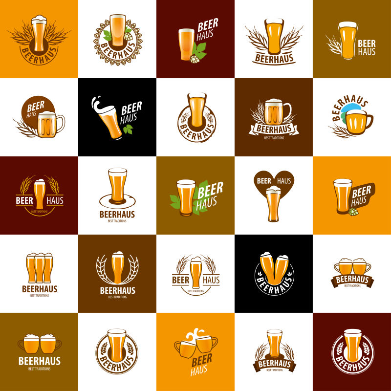 创意矢量啤酒标志设计合集