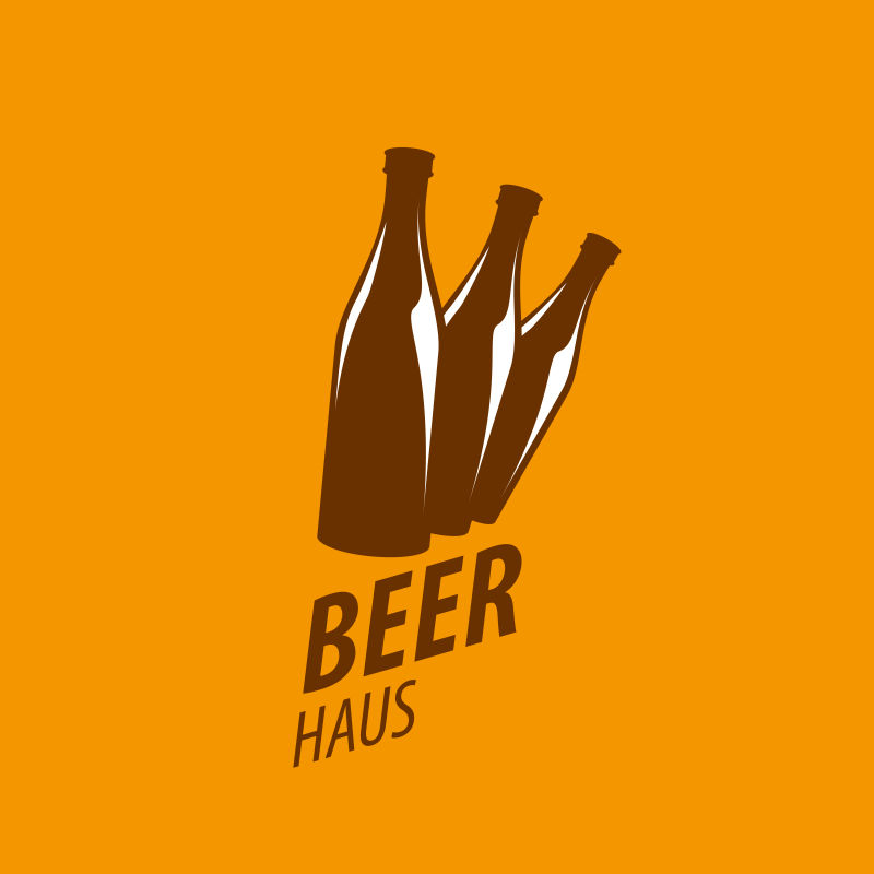 创意棕色矢量啤酒标志设计