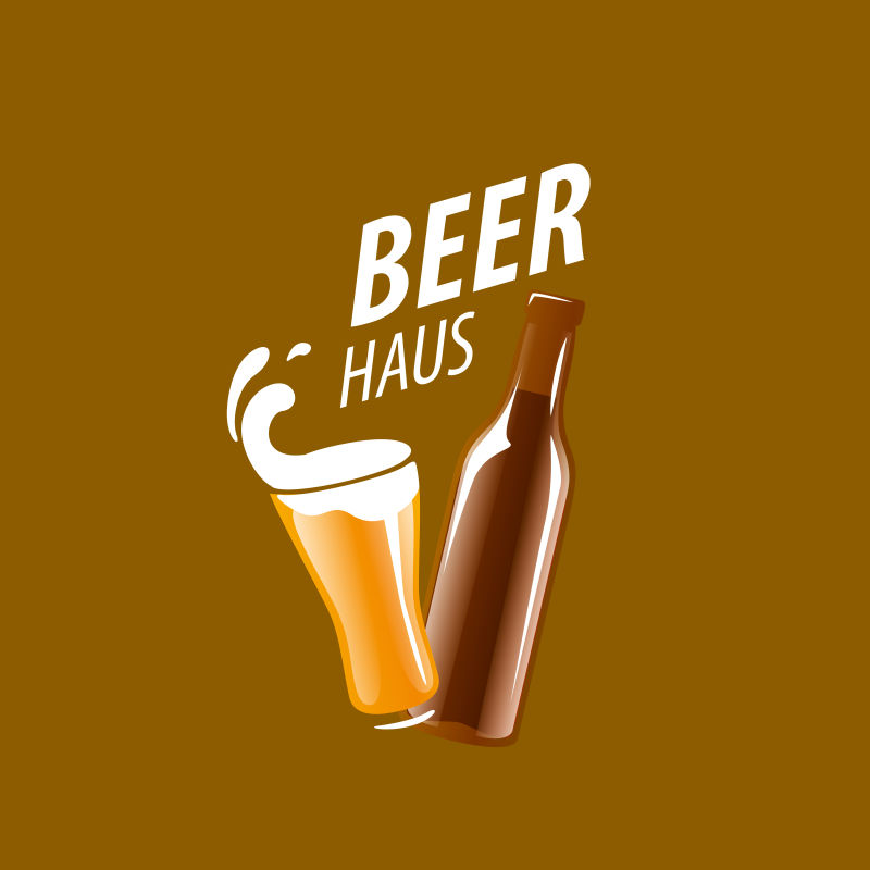 矢量创意啤酒标志平面设计