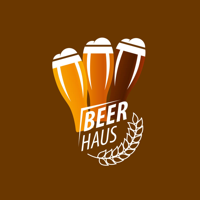 矢量创意啤酒标志设计插图