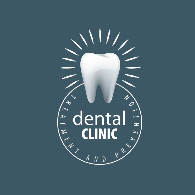牙齿护理概念的矢量标志设计