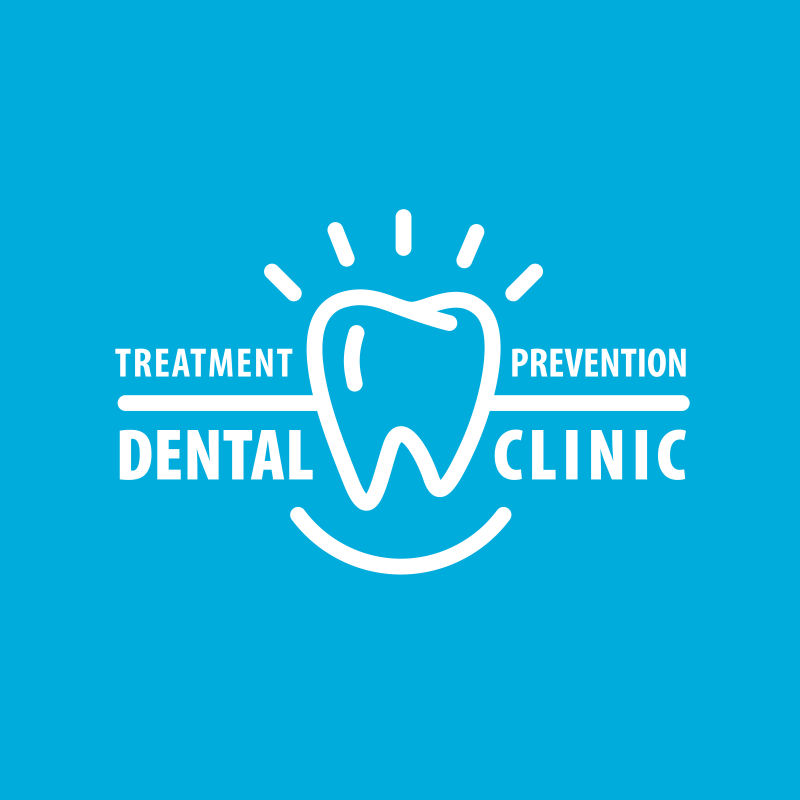 矢量治疗防护概念的牙科标志设计