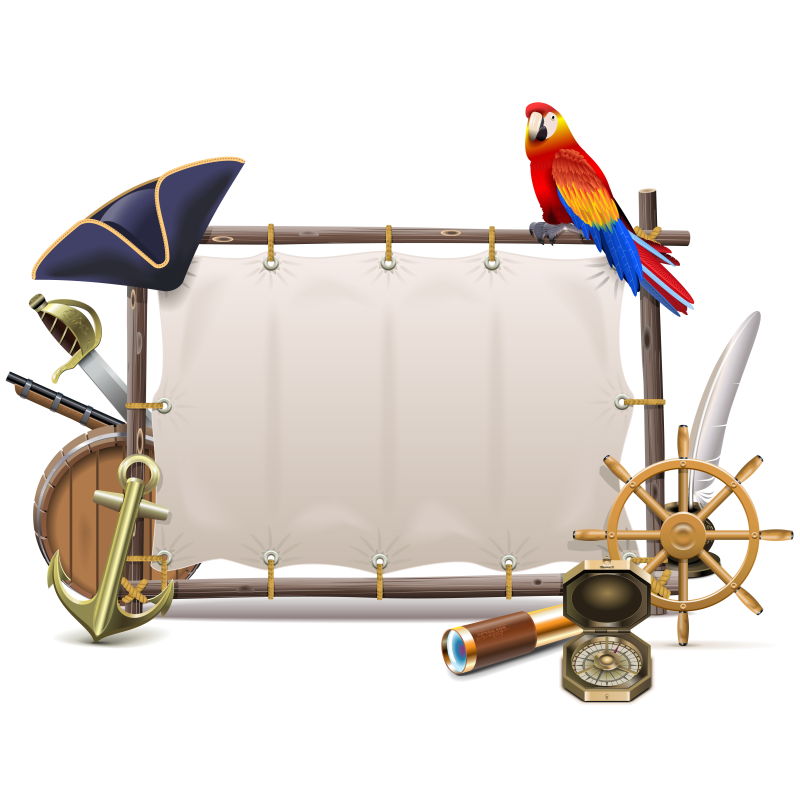 矢量创意海盗船帆元素的背景设计