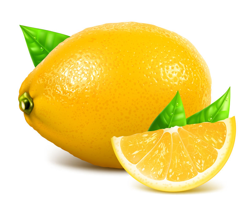 新鲜柠檬矢量插图