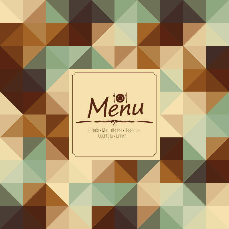 抽象几何图案的餐厅菜单设计