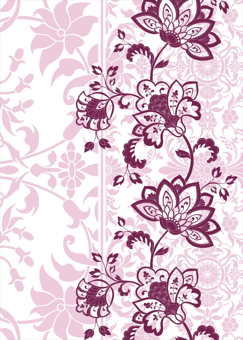 紫色花卉图案的矢量背景