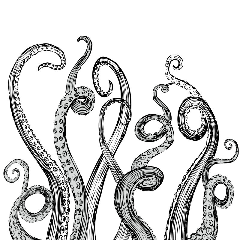 创意的章鱼触手矢量插图
